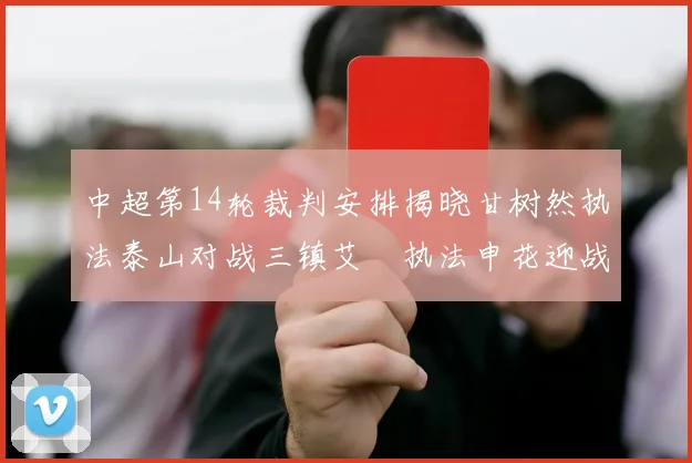 中超第14轮裁判安排揭晓甘树然执法泰山对战三镇艾堃执法申花迎战新鹏城